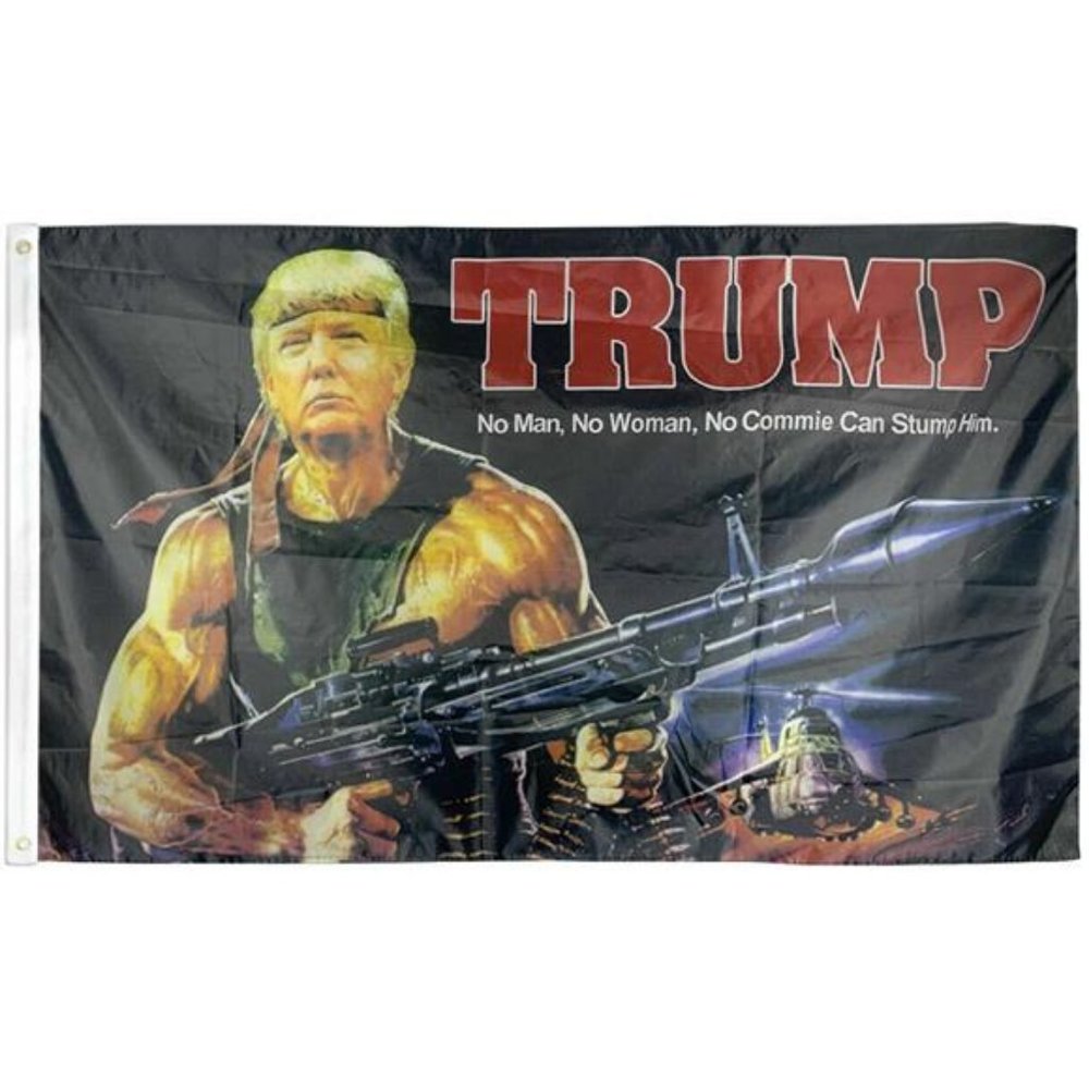 Trump Make America Great Again flag 3 x‎ 5 Machine Gun MAGA Rambo Trump 2024 RPG